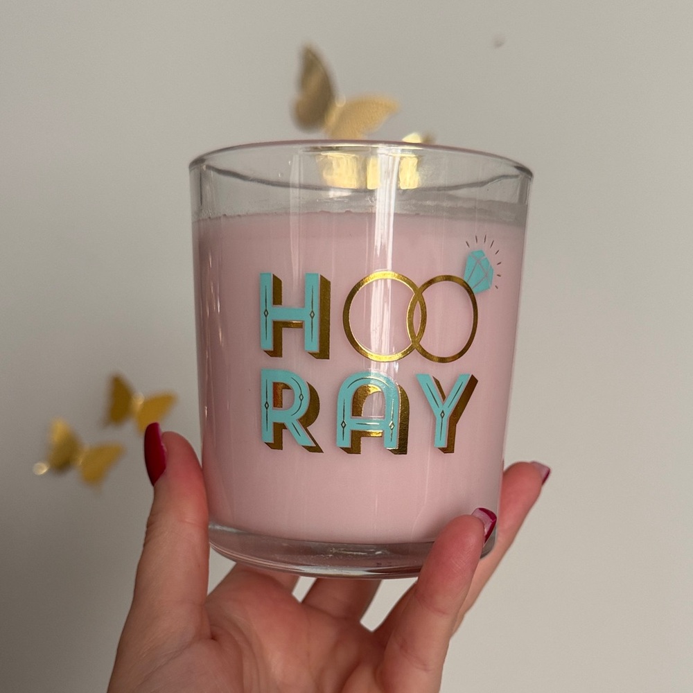 Pink 'Hooray' Candle - Picture 1 of 4